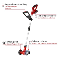 Einhell akumulátorový čistič spár GC-CC 18 Li Kit Power X-Change 18 V, vyměnitelné kartáče na spáry z nylonu a ocelového drátu,